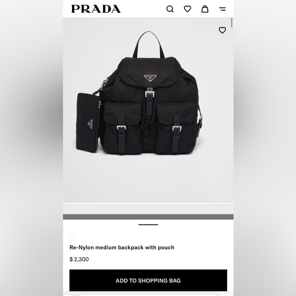 AUTHENTIC Prada Medium Saffiano-Trimmed Vela Backpack 🖤 - Picture 3 of 15